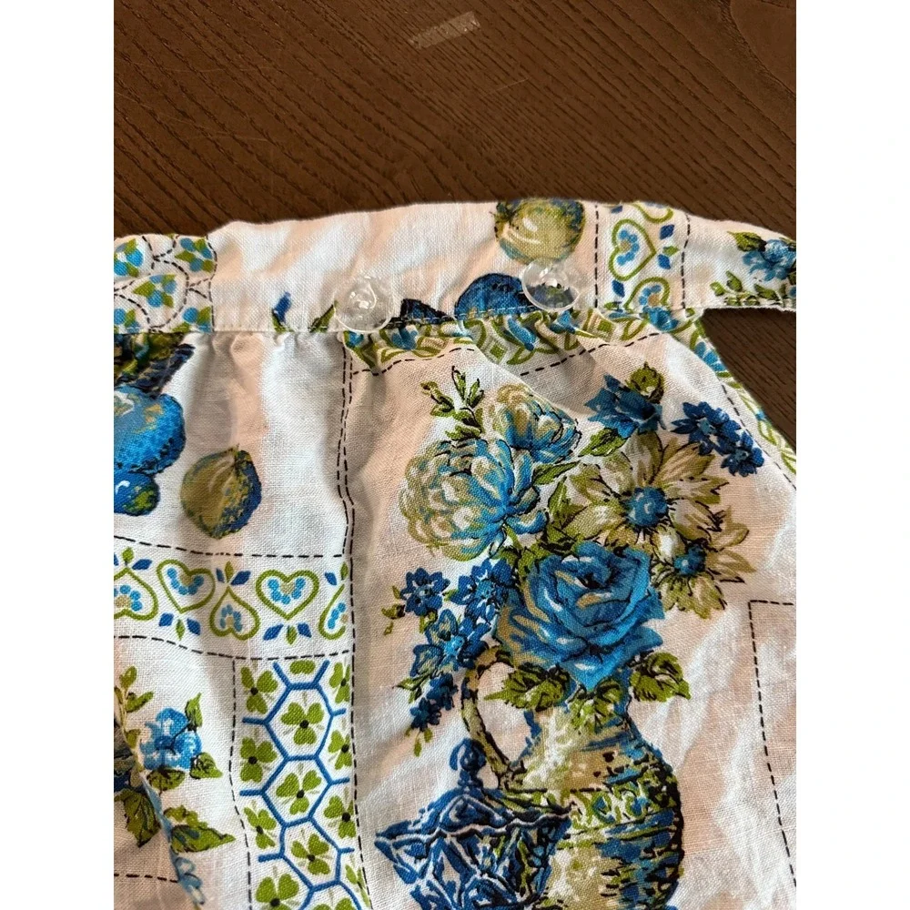 Vintage 1960's Kitchen Scenes Green Blue‎ Apron